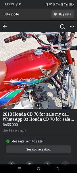 Honda CD 70 for sale my call WhatsApp 0324/40/25/806 1