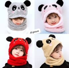 Artifical Children Winter Hat Cartoon Bear Fleece Caps Kids