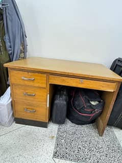 ship wood computer table with drawer