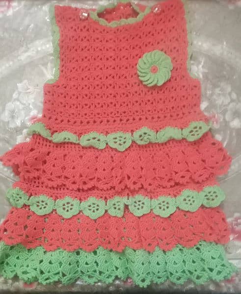 "Handmade crochet frocks for kids/women_Unique and Stylish" 3