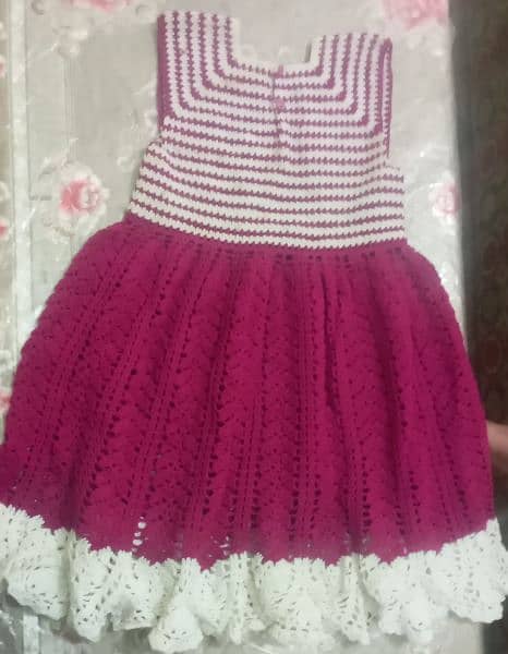 "Handmade crochet frocks for kids/women_Unique and Stylish" 4