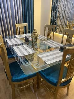 Dining table set 6 Chairs Wooden