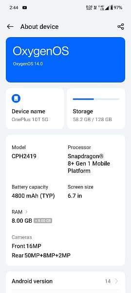 OnePlus 10t 5G PTA approved 7