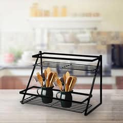 2 Tier Spice Rack Shelf Kitchen Accessories Rack Stand