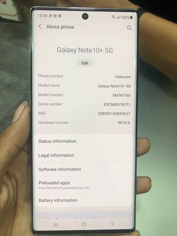 Samsung note 10+ 5G non pta 256gb 12gb ram 1