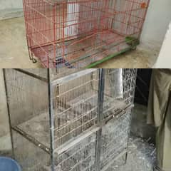 2 cages 3 portion big size and foldable small cage