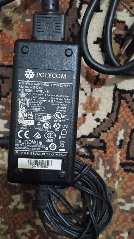 NEW Genuine Polycom PSC18U-480 Power Adapter with Power Cord 2