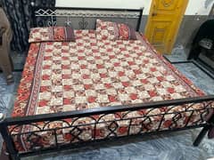 Iron big size bed without mattress