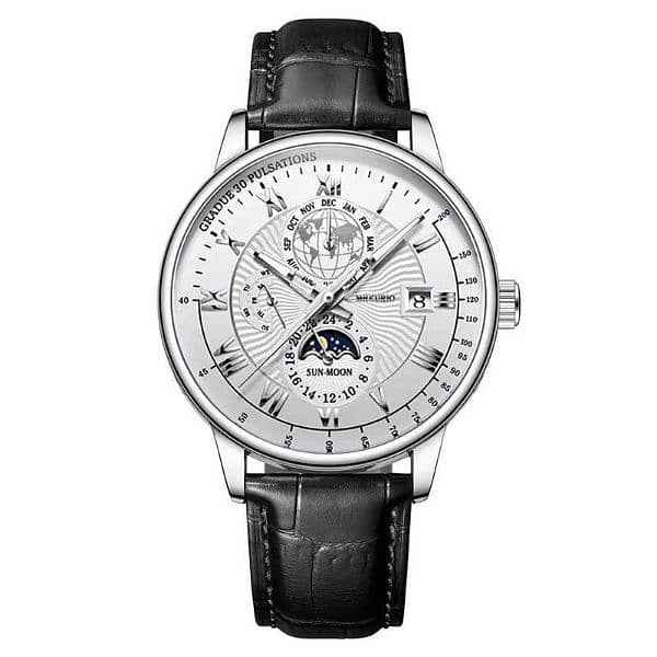 Three eye-calender--sun-moon- mens watch 5