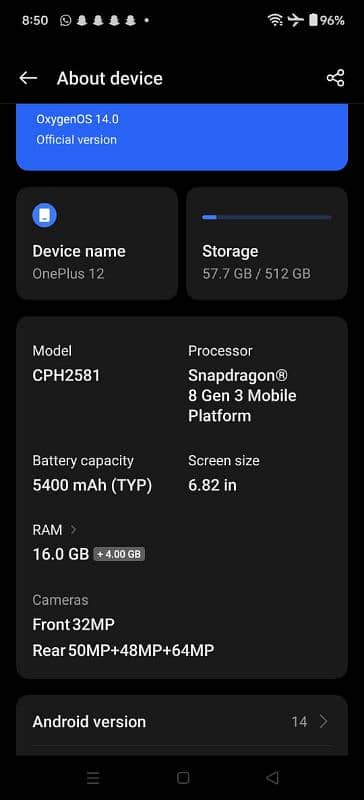 oneplus 12 16/512 non pta 3