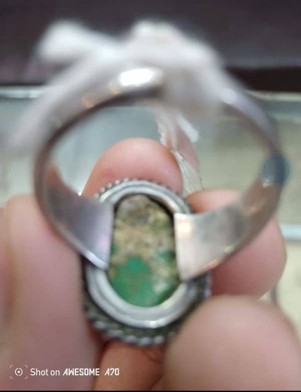 Natural Hussaini feroza silver ring 1