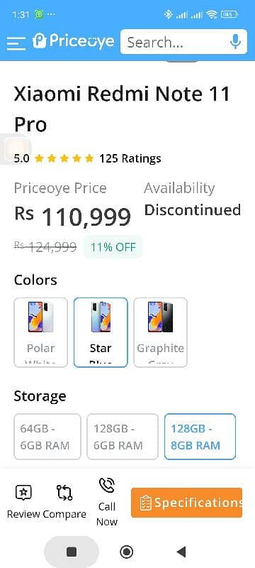 just like a new mobile Redmi note 11 pro 16/128 gb 17