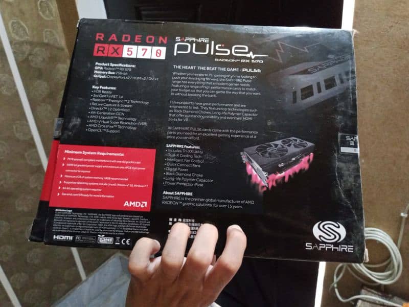 Rx 570 4Gb sapphire pulse edition with box. 0