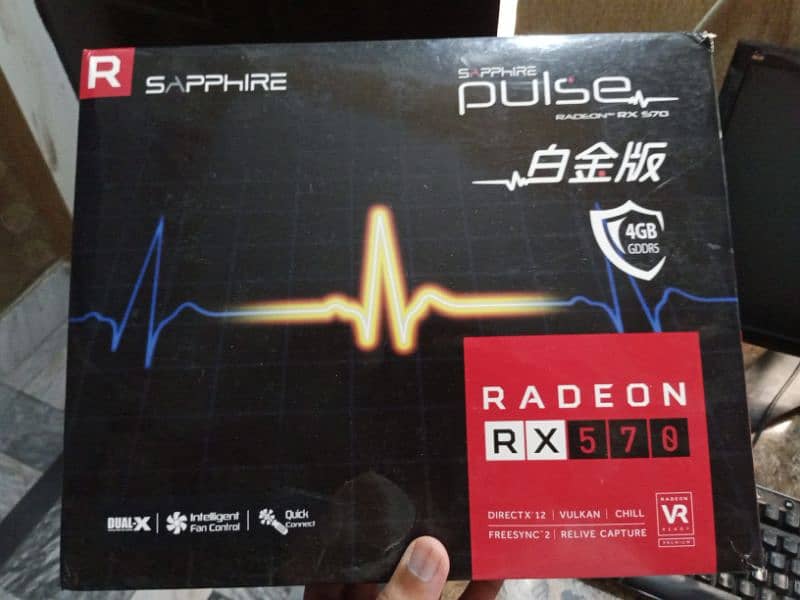 Rx 570 4Gb sapphire pulse edition with box. 2