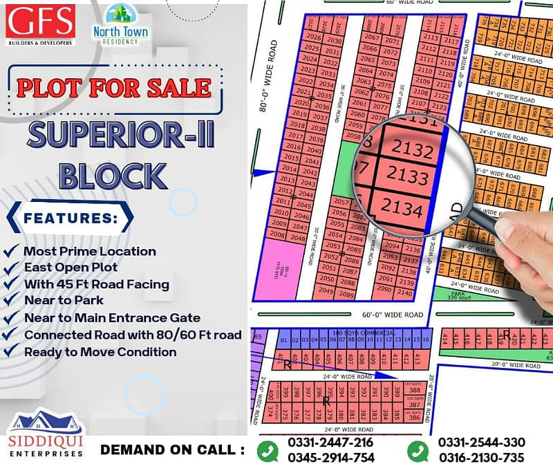 PLOT SALE IN NORTH TOWN RESIDENCY SUPERIOR-2 BLOCK PHASE 1 1