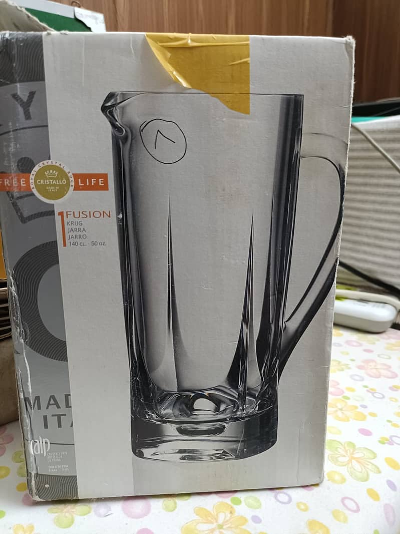 RCR Fusion Cristalleria Italiana jug and glass se 10