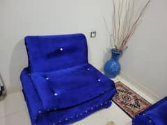 Blue Sofa set with table 0