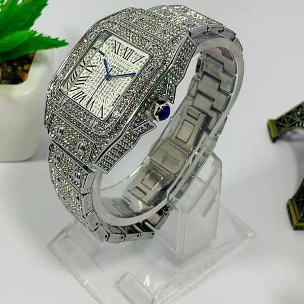 Cartier Iced out diamond stone watch 1