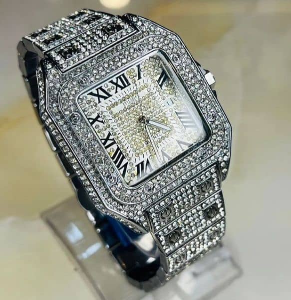 Cartier Iced out diamond stone watch 2