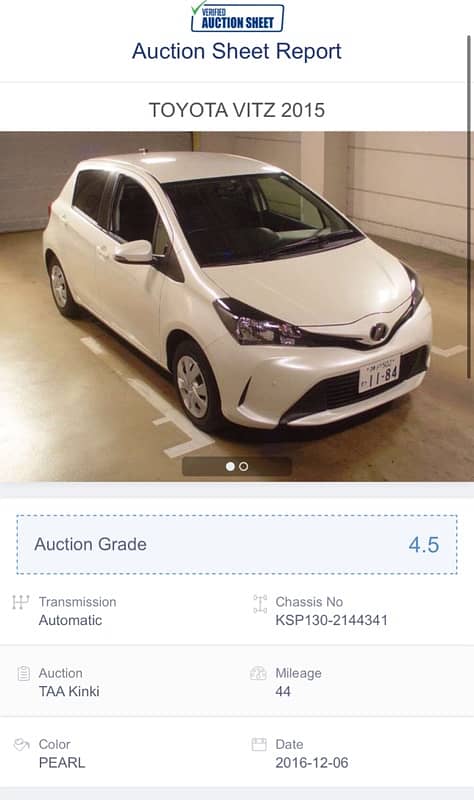 Toyota Vitz 2012 perl white 16