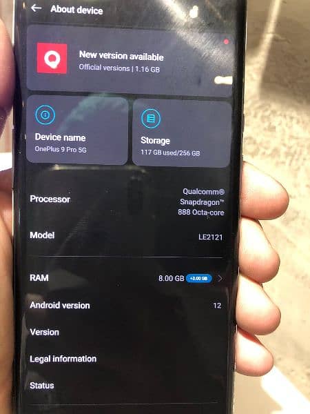 One plus 9 pro 5G 12GB RAM 256GB ROM 6