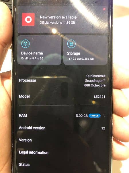 One plus 9 pro 5G 12GB RAM 256GB ROM 8