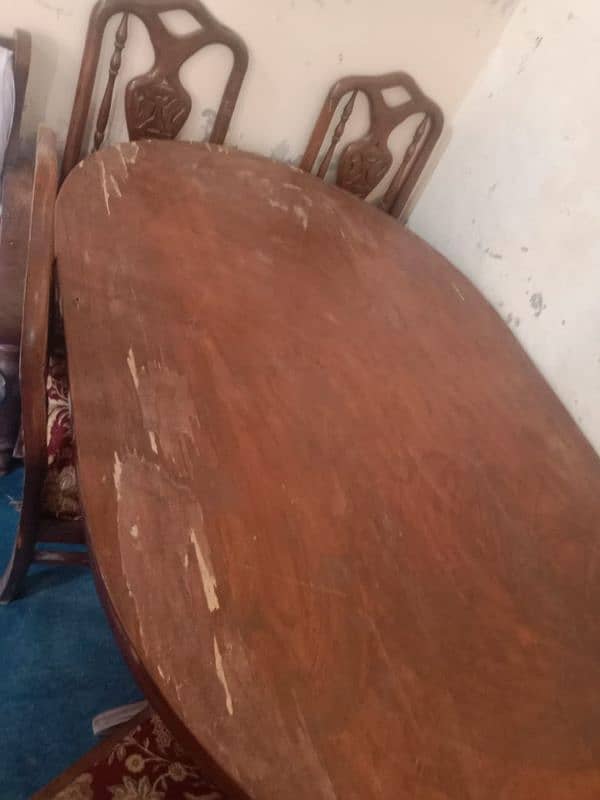 "Elegant, Durable, Vintage Dining Table"and chairs 1