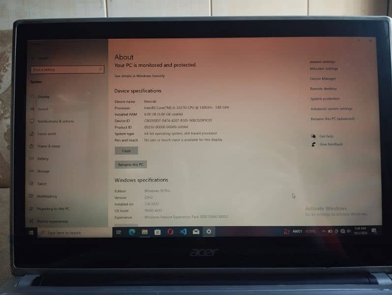 Acer | Aspire  | Intel core i5 | 6.00 GB Laptop for sale 0