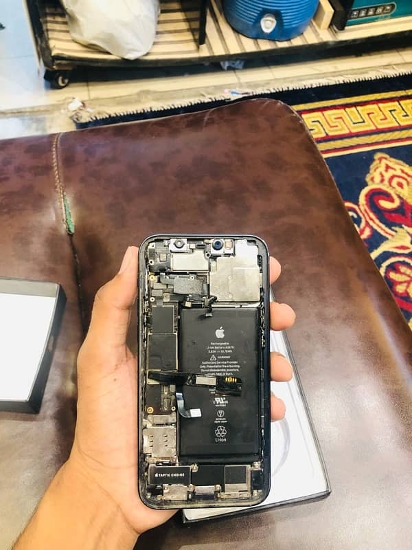 iphone 12 mat blue colur  panel break baki board all ok ha 1