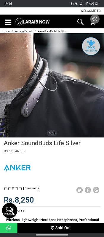 Akner SoundBuds Life Silver with Vibration 10