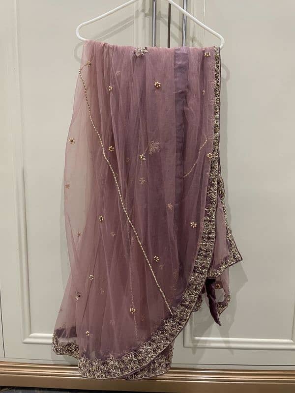 Walima bridal Maxi with lehnga and long tail duppta 12