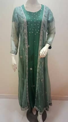 long maxi with long coat green  colou