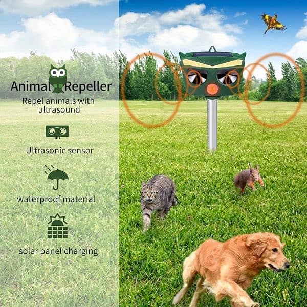 Amazon Branded Solar birds Ultrasonic Animal Repeller Pest 5