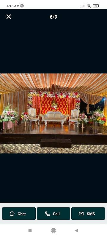 wedding decoration . Mehandi flower stage  dj sound truss lighting 1