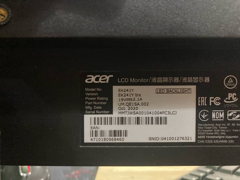 ACER EK241Y Borderless Widescreen LCD 24 inch 3