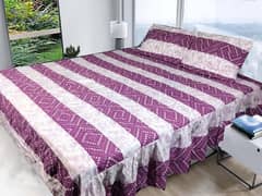 3 pcs cotton sotton patchwork double bedsheet 0