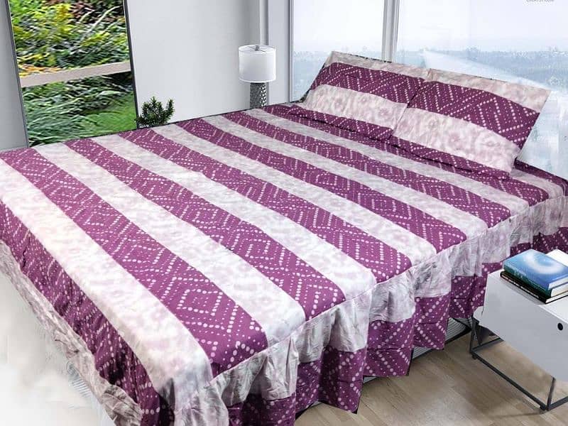 3 pcs cotton sotton patchwork double bedsheet 0