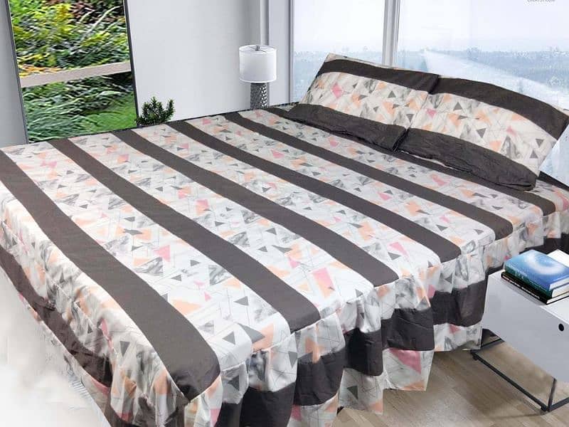 3 pcs cotton sotton patchwork double bedsheet 4