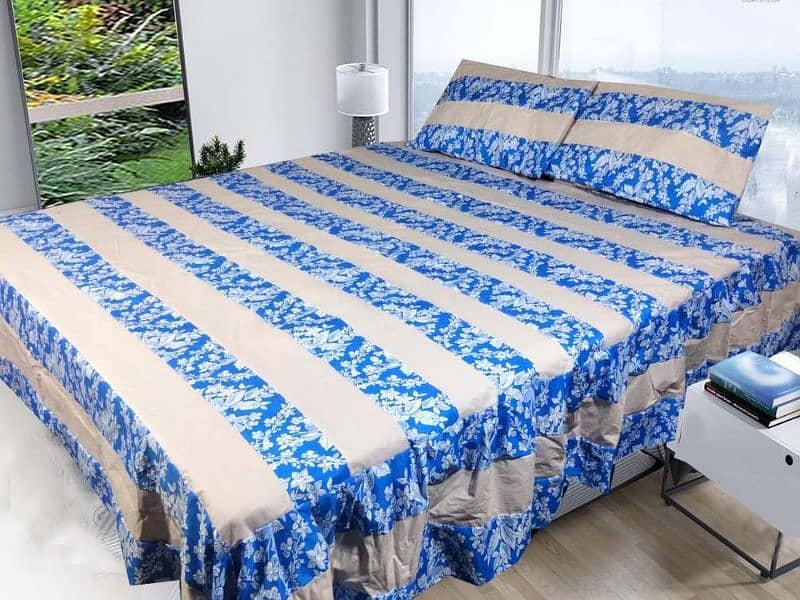 3 pcs cotton sotton patchwork double bedsheet 7