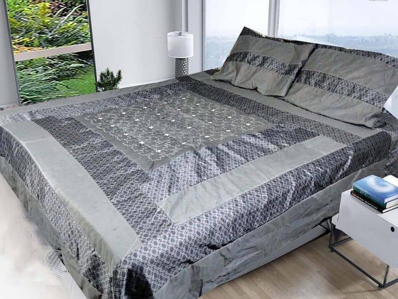 3 pcs cotton sotton patchwork double bedsheet 8