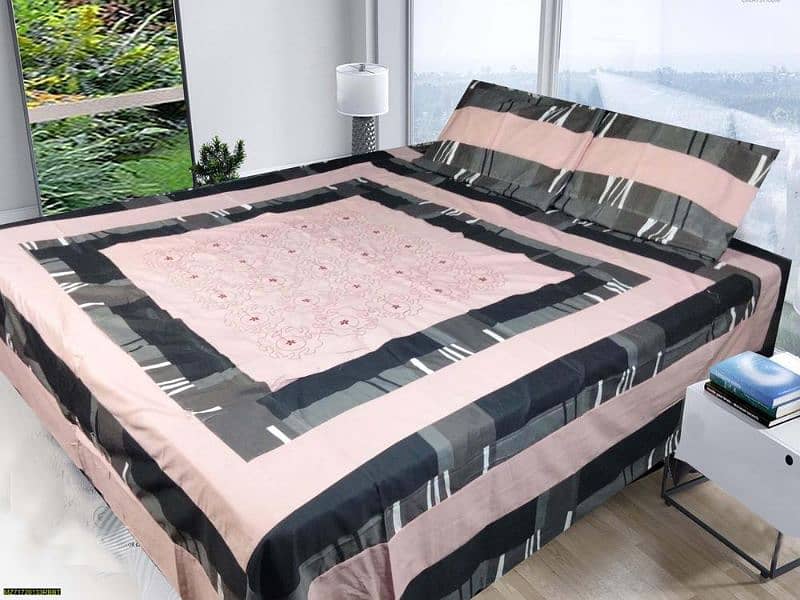 3 pcs cotton sotton patchwork double bedsheet 9