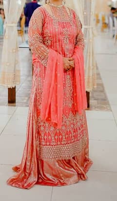 long shirt with cancan lehnga