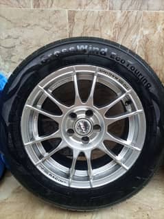 15 inch 5 nuts alloy rims with tyres