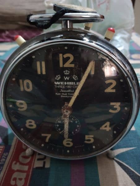 3 WHELRM ORIGINAL GERMANY ALARAM CLOCK OK WELL CONDITION 1