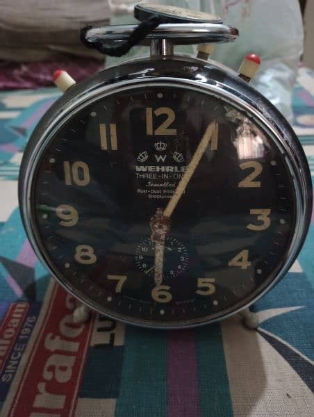 3 WHELRM ORIGINAL GERMANY ALARAM CLOCK OK WELL CONDITION 2