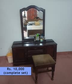 Elegant Wooden Dressing Table with Mirror | Ample Storage