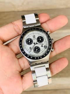 Swatch Swiss Made Chronograph Original Watch Panda Dial For Men 9.5/10