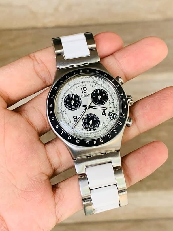 Swatch Swiss Made Chronograph Original Watch Panda Dial For Men 9.5/10 0