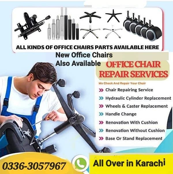 office chair repair in karachi - chairs parts Exchange service 5