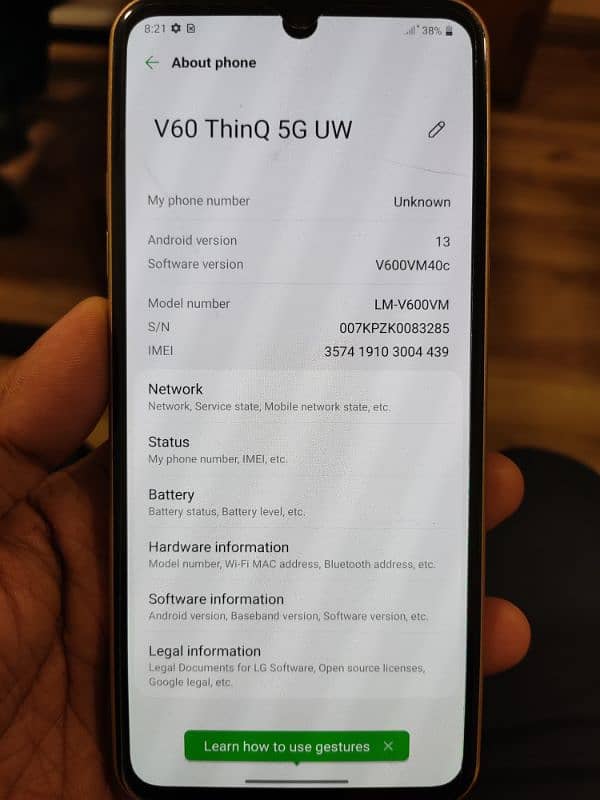 Lg v60 urgent sale 2